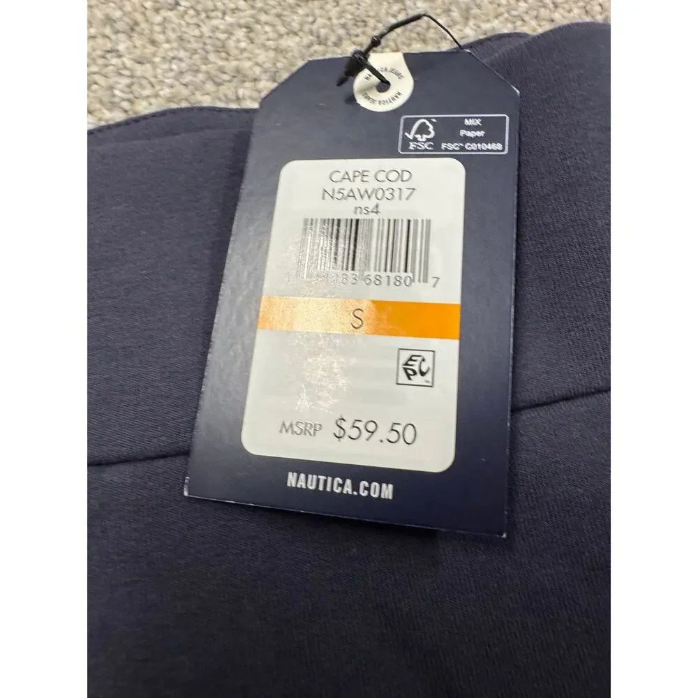 Nautica Women's Navy High-Rise Sailor Button Bermuda Shorts